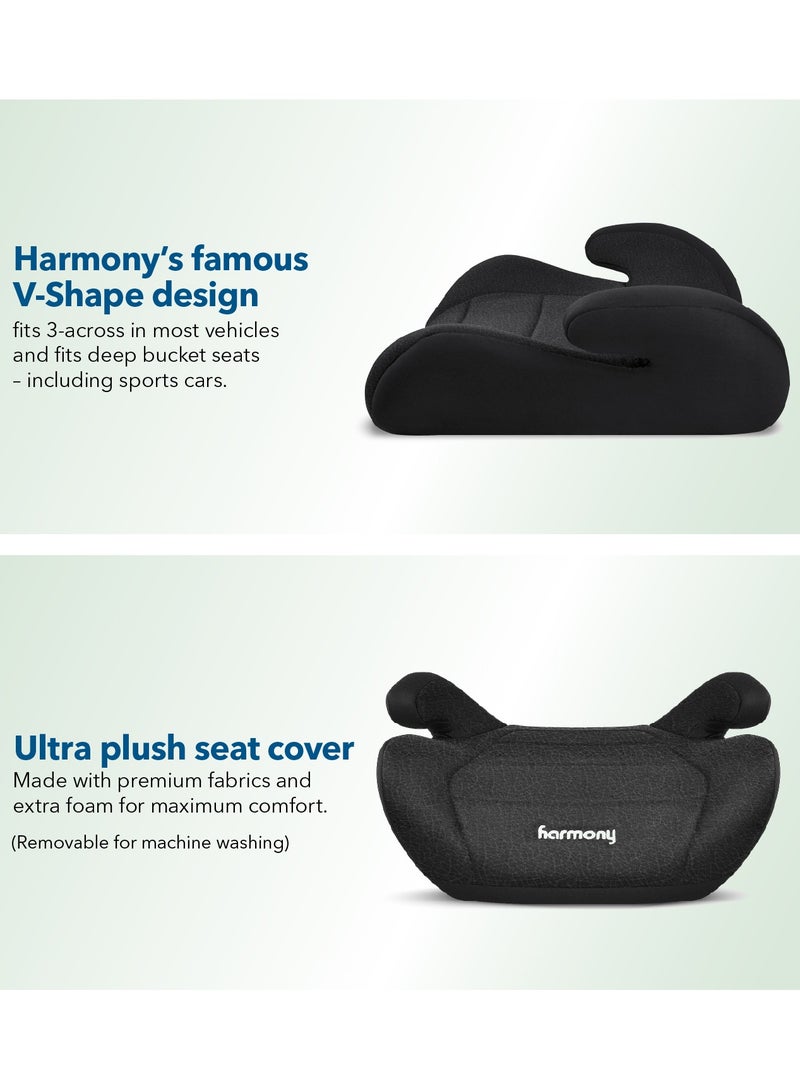 Harmony Dash Booster Car Seat â€“ Black | Backless Belt-Positioning Booster | 40â€“100 lbs | Slim V-Shape | 3-Across Seating | Safety Belt Guide - Image 3
