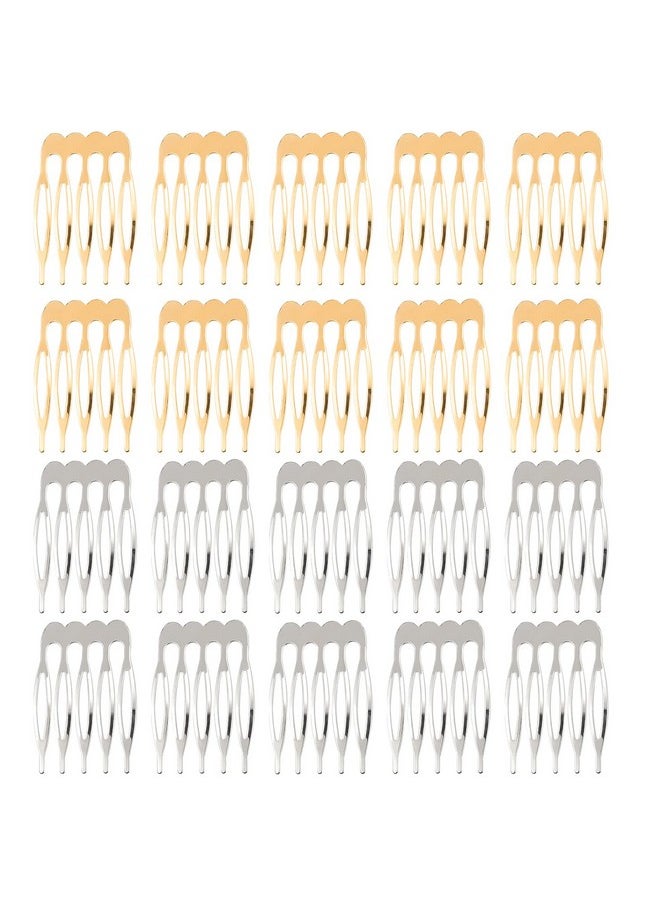 DonLeeving 20 Pcs Small Tiny Metal Side Hair Combs Plain Blank Crafting Diy Wire Slide Combs Hair Side Combs Twist Comb Hair Clip For Women Girls Decorative Making Diy Crafts (5 Teeth)  - Image 1