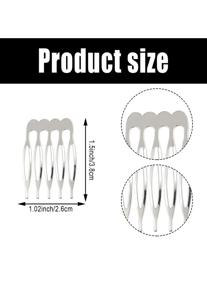 DonLeeving 20 Pcs Small Tiny Metal Side Hair Combs Plain Blank Crafting Diy Wire Slide Combs Hair Side Combs Twist Comb Hair Clip For Women Girls Decorative Making Diy Crafts (5 Teeth)  - Image 3