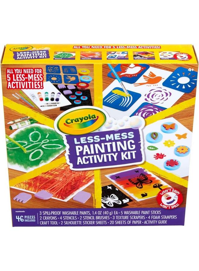 Crayola 46-Piece Less Mess Painting Activity Kit for Kids Multicolor CRA0469410000 - Image 1
