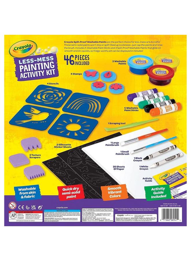 Crayola 46-Piece Less Mess Painting Activity Kit for Kids Multicolor CRA0469410000 - Image 4