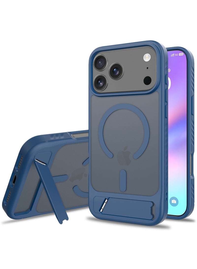 Magnetic Compatible with iPhone 17 Pro Case, 【Built-in Invisible Kickstand】【Compatible with Mag-Safe】Slim Translucent Matte Phone Case Slim Fit Military Grade Drop Protection Shockproof Anti-Fingerprint Phone Case, 6.3'' inch 2025 - Image 1