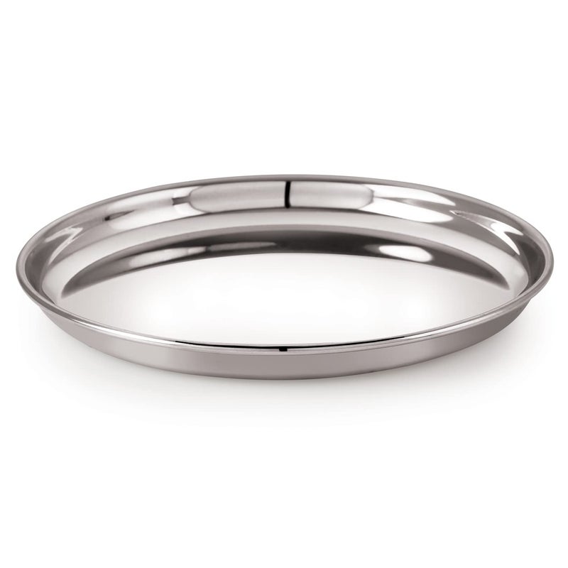 neelam Stainless Steel 15, 22 Gauge N.P. Thali, Perfect for Daily Use, Special Occasions, Durable Quality Food Grade Material, Stylish Look, Ideal for Home & Restaurant, Use for Lunch 33 cm, Set of 4 - Image 3