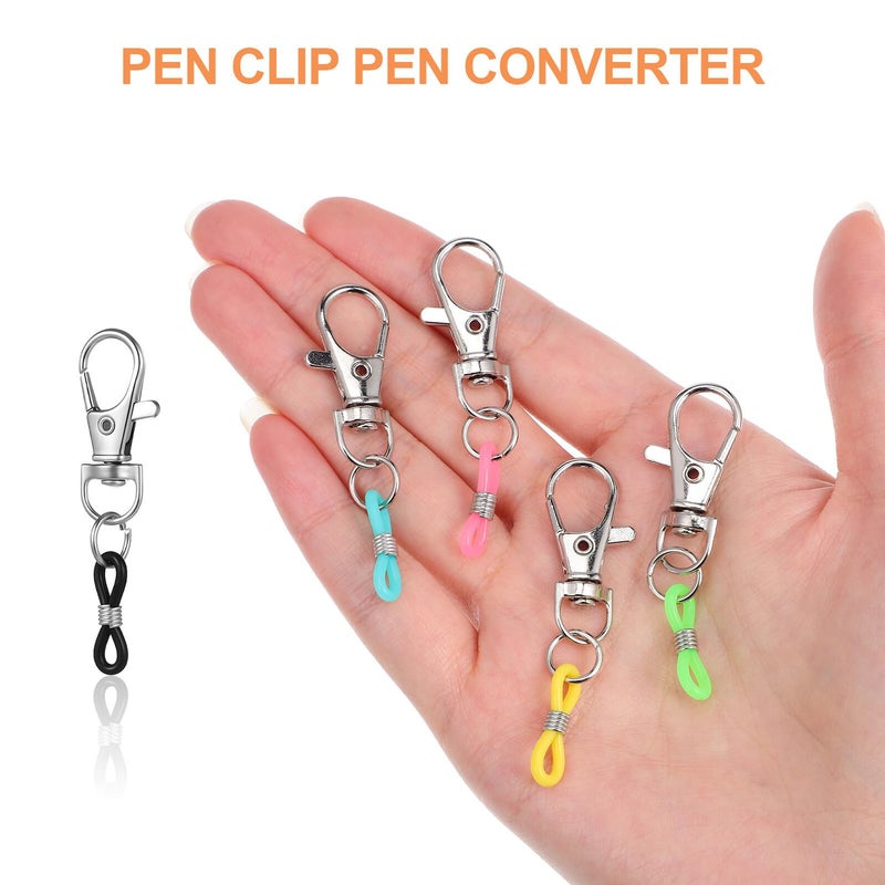 10pcs Adjustable Pen Clips with Lobster Clasp Keychain Badge Holder for Office Desk Supplies Organizer - Image 4