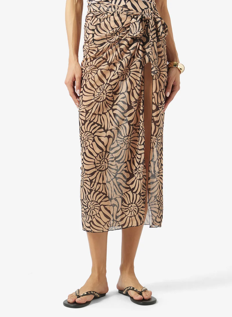 Ella  Printed Swimsuit With Beach Sarong for Women | Best Price UAE