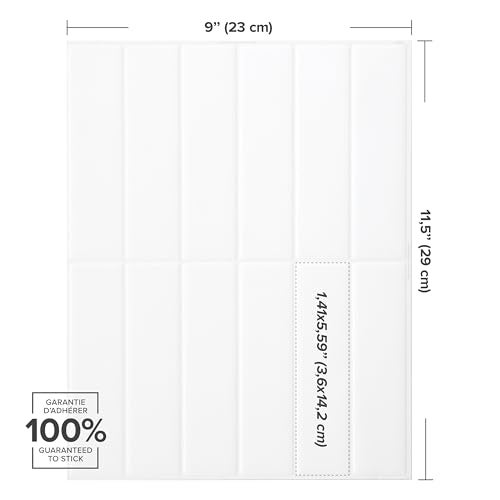 SMART TILES Peel and Stick Backsplash - 5 Sheets of 11.43" x 9" - 3D Adhesive Peel and Stick Tile Backsplash for Kitchen, Bathroom, Wall Tile - Image 3