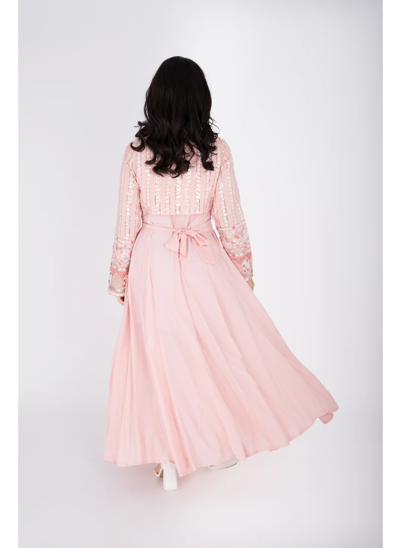 Ikkxa  2 Piece Modern Patterned Embroidery Dress for Women | Best Price UAE