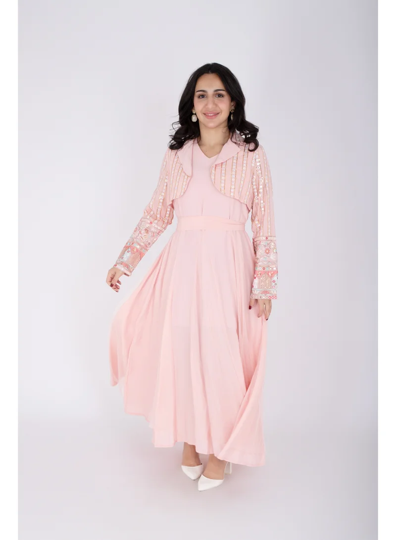 Ikkxa  2 Piece Modern Patterned Embroidery Dress for Women | Best Price UAE