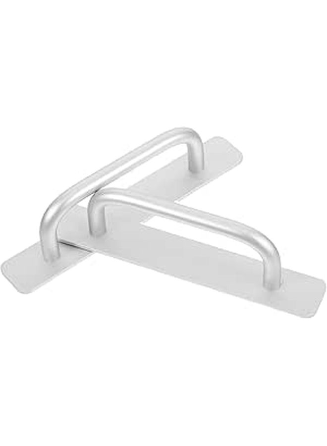 2pcs Aluminum Alloy Adhesive Drawer Pulls No Drill Silver 148mm Wardrobe Cabinet Handle - Image 1