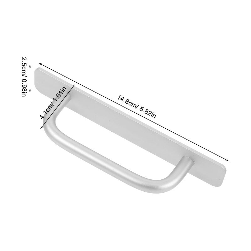 2pcs Aluminum Alloy Adhesive Drawer Pulls No Drill Silver 148mm Wardrobe Cabinet Handle - Image 3