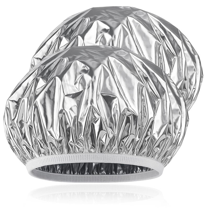 Brvlsoc Reusable Aluminum Foil Heat Cap â€“ Deep Conditioning Processing Cap with Elastic Band, Hair Treatment & Coloring Cap for Salon, Sauna & Home - Image 1