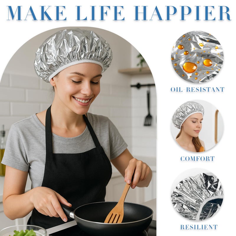 Brvlsoc Reusable Aluminum Foil Heat Cap â€“ Deep Conditioning Processing Cap with Elastic Band, Hair Treatment & Coloring Cap for Salon, Sauna & Home - Image 4