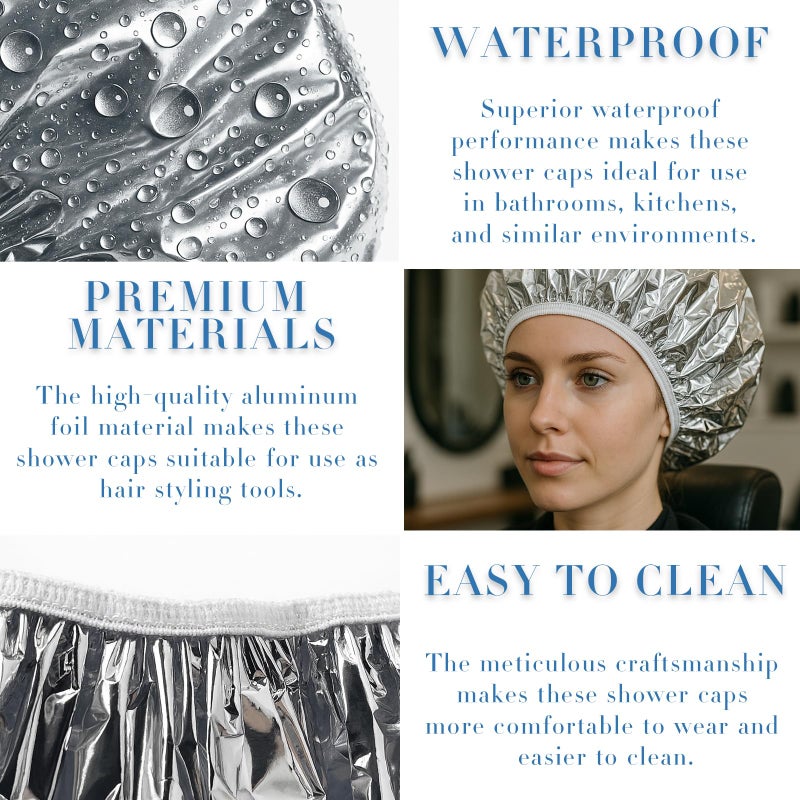 Brvlsoc Reusable Aluminum Foil Heat Cap â€“ Deep Conditioning Processing Cap with Elastic Band, Hair Treatment & Coloring Cap for Salon, Sauna & Home - Image 3