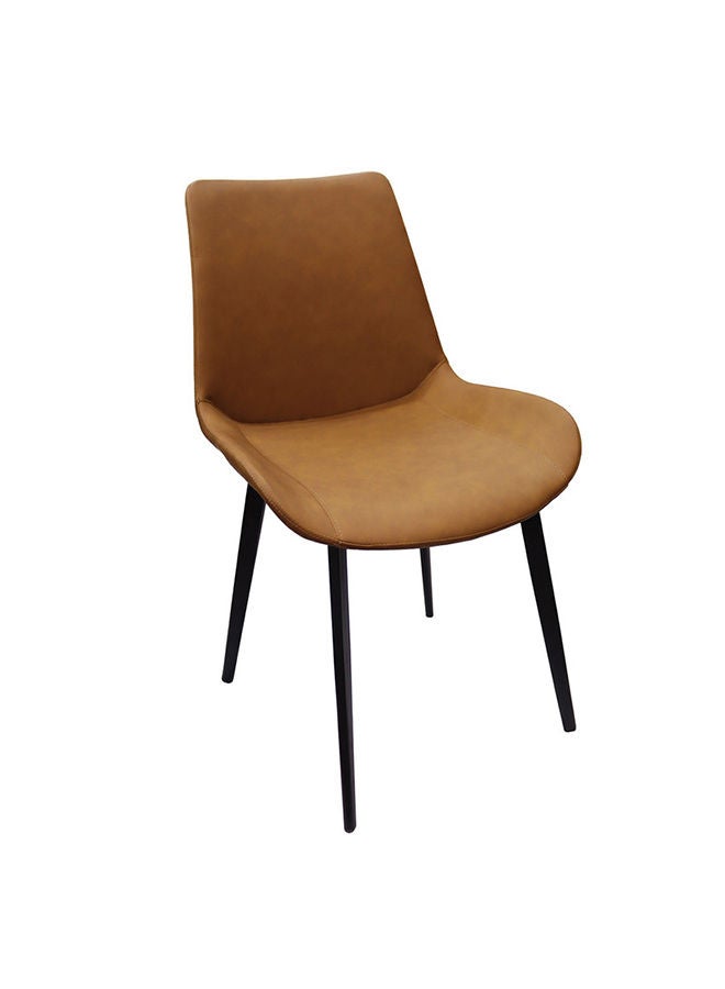 JILPHAR FURNITURE كرسي طعام من الجلد البني من جيلفار فرنيتشر JP1409B  - Image 2