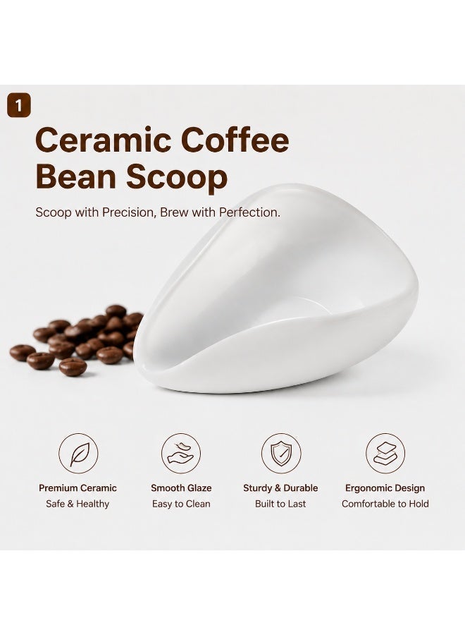 Ceramic coffee bean measuring pan weighing dish - Image 2