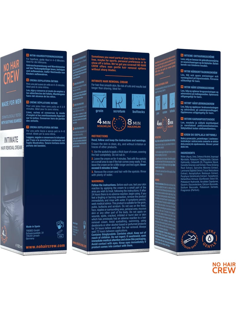 كرو كريم بريميوم لإزالة الشعر من المناطق الحميمة، مهدئ لجميع أنواع البشرة، فائق النعومة للرجال، 100 مل - Image 2