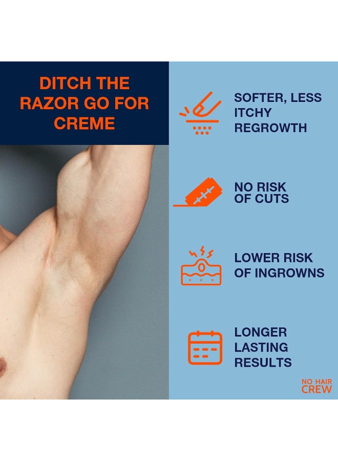 كرو كريم بريميوم لإزالة الشعر من المناطق الحميمة، مهدئ لجميع أنواع البشرة، فائق النعومة للرجال، 100 مل - Image 3