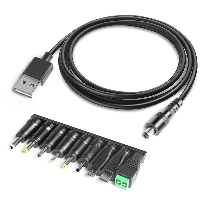 اتش كي واي كابل USB عالمي من ، كابل تحويل من USB-A ذكر إلى مقبس DC فارغ لمصدر الطاقة، كابل طاقة DC للمكبرات الصوتية الصغيرة، محور USB، مروحة USB، مصباح LED، قارئ - Image 1