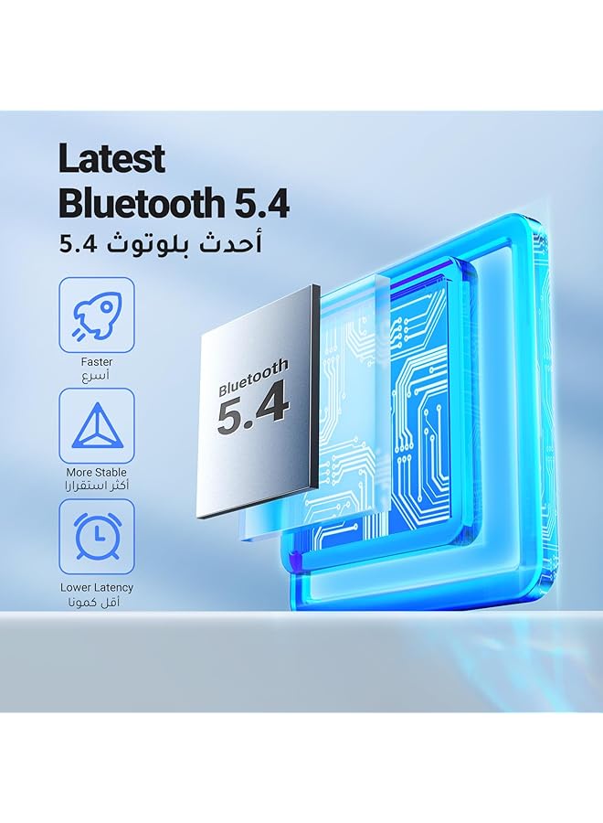 يو جرين مستقبل بلوتوث 5.4، محول بلوتوث سهل التوصيل والتشغيل للسيارة، محول دونجل صوتي للمكالمات بدون استخدام اليدين، موسيقى لمكبر صوت السيارة/ستيريو المنزل - Image 2