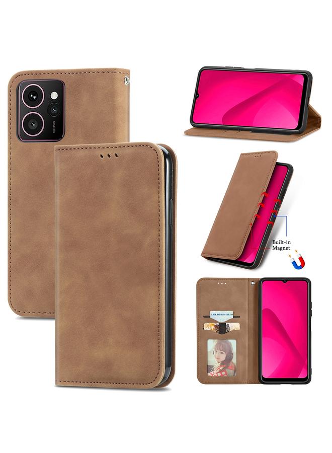 اس-توب جراب لهاتف HMD Skyline Retro Skin Feel Magnetic Flip Leather Phone Case - Image 1