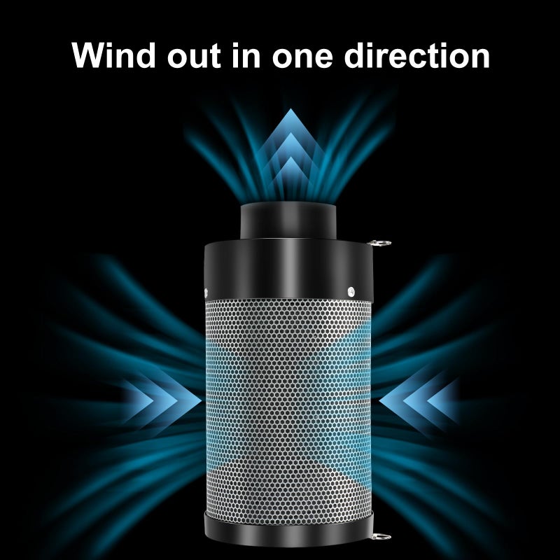 ATOUR 4 Inch Air Carbon Filter with Australian Virgin Charcoal â€“ Odor Control. Built-in 5.5" Quiet Fan with Speed Control, for Inline Duct Fans & Grow Tents. Includes Vent Cover + Pre-Filter 4"x13.4" - Image 3