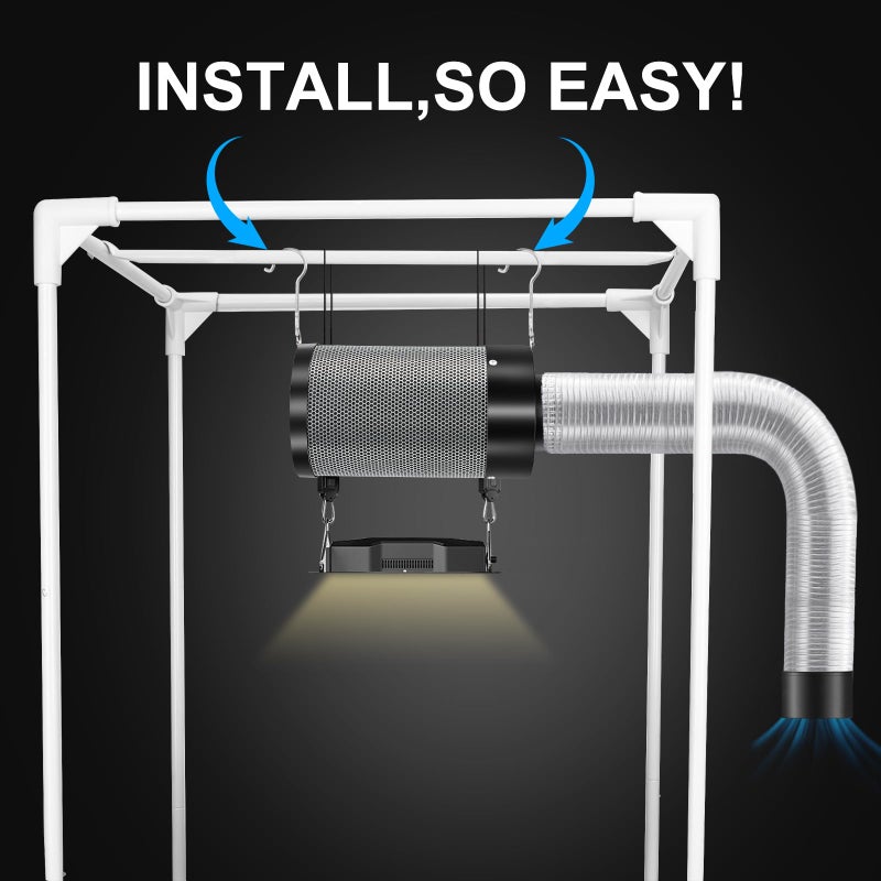 ATOUR 4 Inch Air Carbon Filter with Australian Virgin Charcoal â€“ Odor Control. Built-in 5.5" Quiet Fan with Speed Control, for Inline Duct Fans & Grow Tents. Includes Vent Cover + Pre-Filter 4"x13.4" - Image 5
