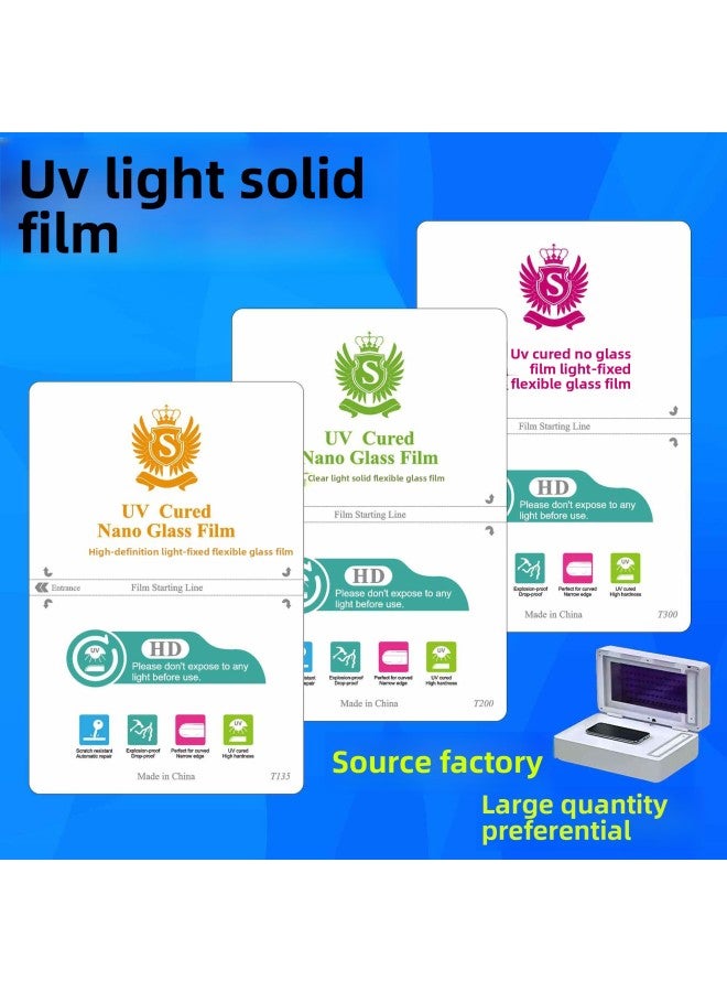 8 Inch UV Light Solid Film Cutting Machine Special Curing Film Curved Screen Mobile Phone Explosion-proof Anti-fall Flexible Glass Film-Color:(10 Sheets) UV Frosted Light Curing Film (0.2mm Thick) - Image 2