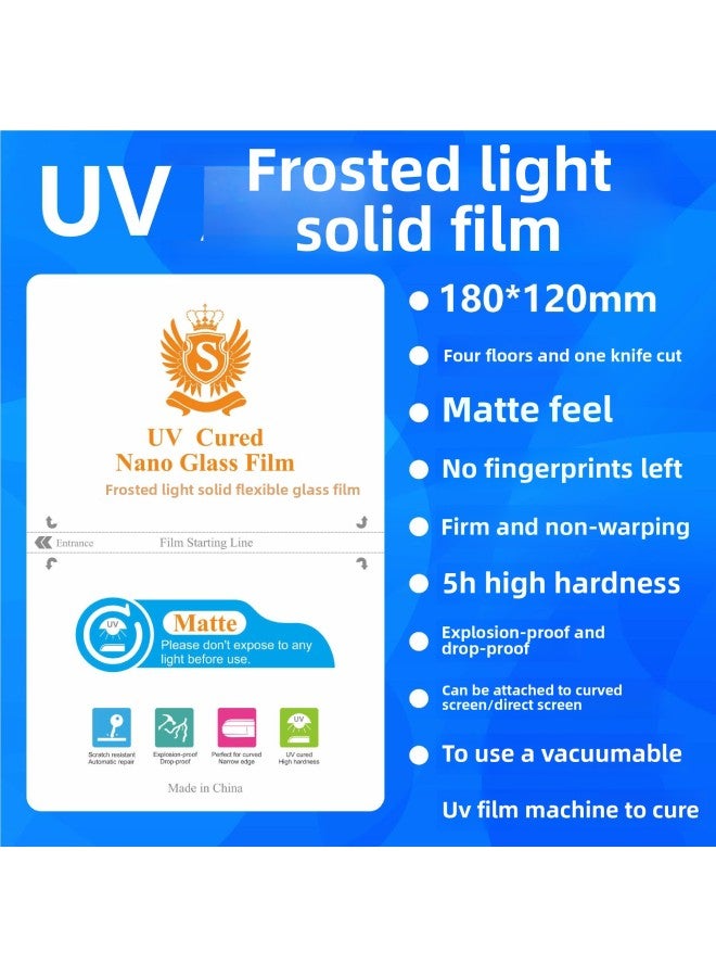 8 Inch UV Light Solid Film Cutting Machine Special Curing Film Curved Screen Mobile Phone Explosion-proof Anti-fall Flexible Glass Film-Color:(10 Sheets) UV Frosted Light Curing Film (0.2mm Thick) - Image 1