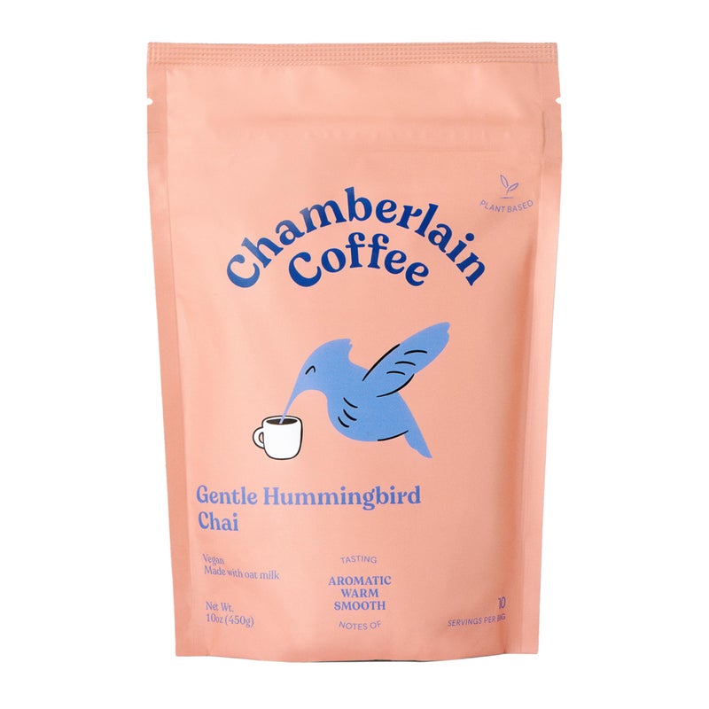 Chamberlain Coffee Gentle Hummingbird Chai Mix - Warm, Aromatic Vegan Chai with Oat Milk, Vanilla & Spices - Hot or Iced Instant Chai Latte - 10oz - 10 Servings - Image 1