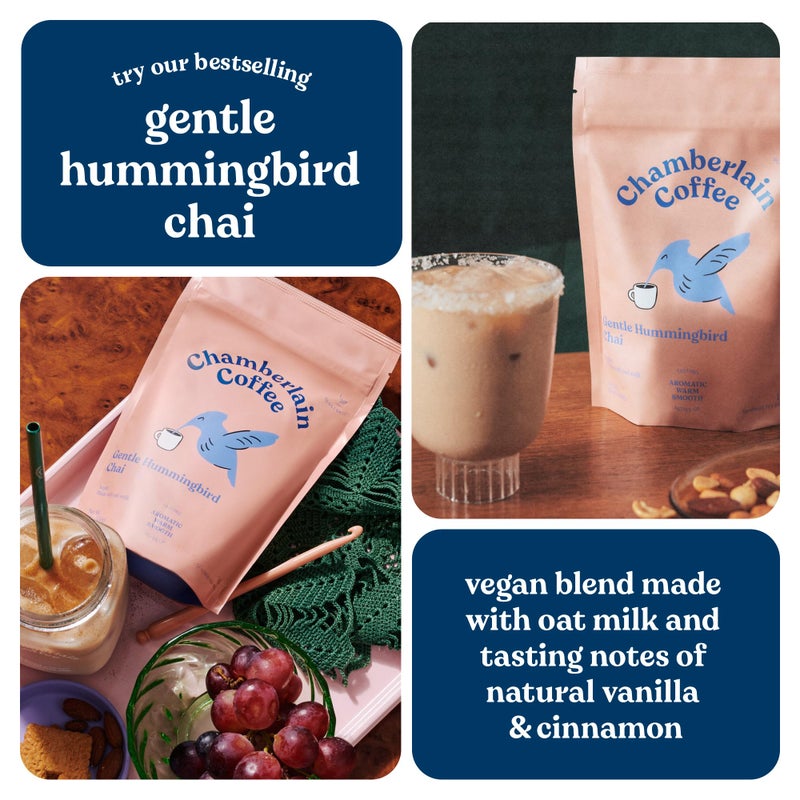Chamberlain Coffee Gentle Hummingbird Chai Mix - Warm, Aromatic Vegan Chai with Oat Milk, Vanilla & Spices - Hot or Iced Instant Chai Latte - 10oz - 10 Servings - Image 3