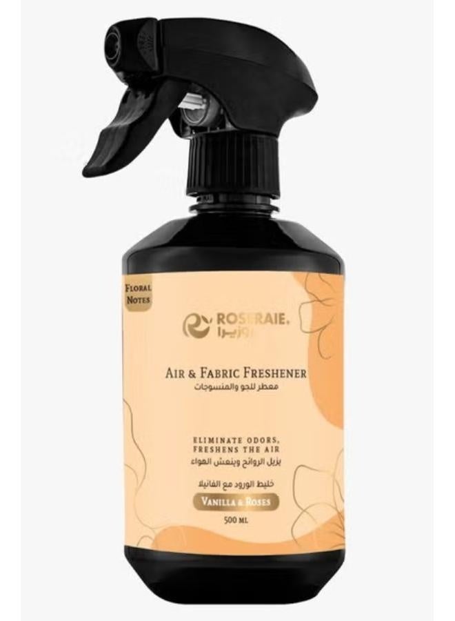 روزيرا معطر للجو و الاقمشة خليط الورود مع الفانيلا اسود 500 مل