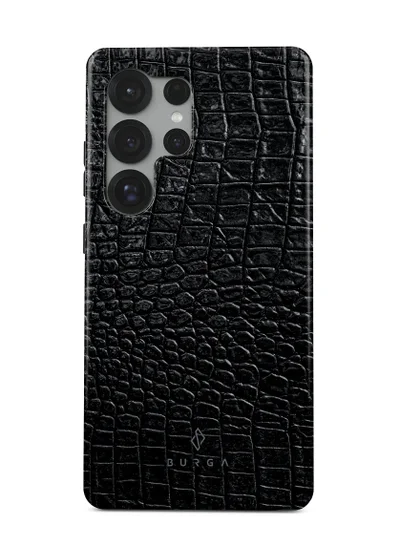 BURGA Samsung Galaxy S25 Ultra Mobile Phone Case Hybrid 2 Layer Hard Shell Silicone Protective Case, Scratch Resistant Shockproof Cover,Reaper's Touch Black