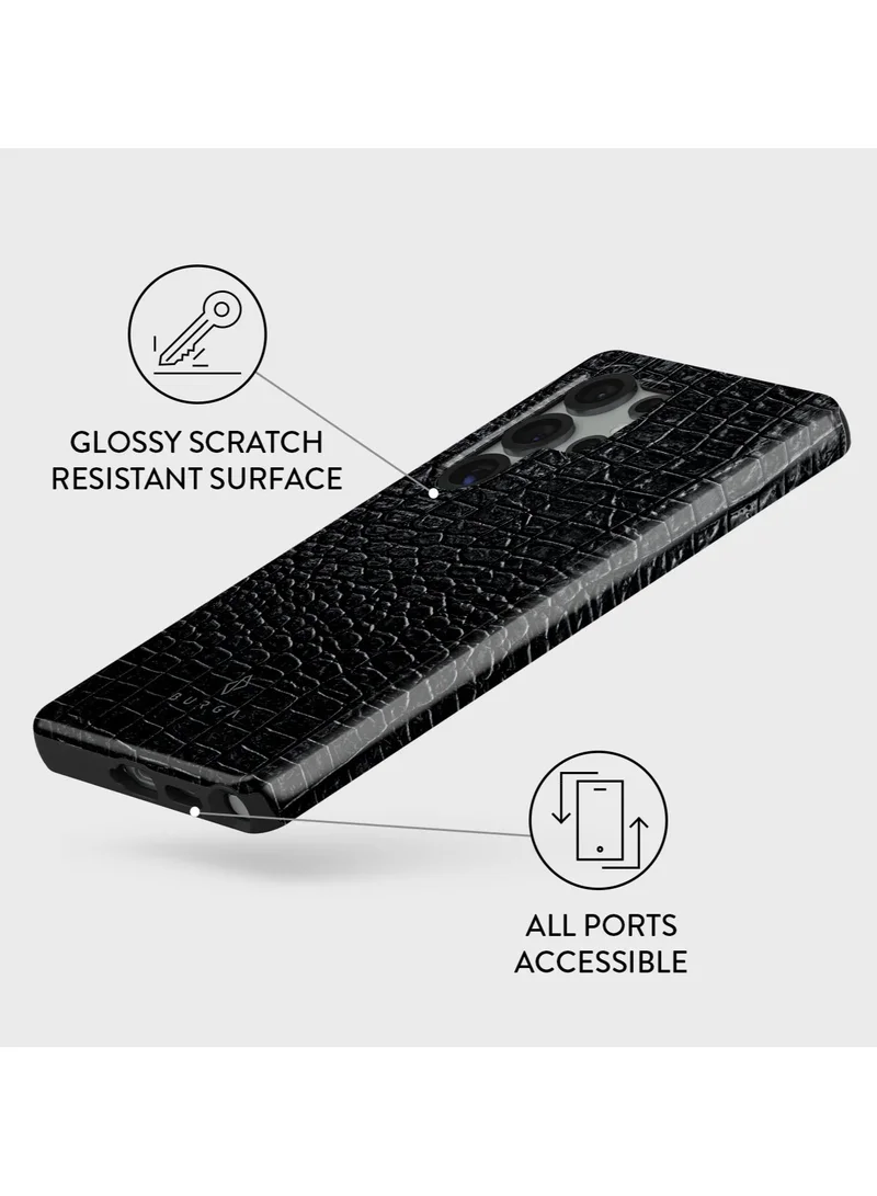 BURGA Samsung Galaxy S25 Ultra Mobile Phone Case Hybrid 2 Layer Hard Shell Silicone Protective Case, Scratch Resistant Shockproof Cover,Reaper's Touch Black