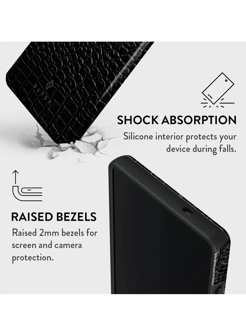 BURGA Samsung Galaxy S25 Ultra Mobile Phone Case Hybrid 2 Layer Hard Shell Silicone Protective Case, Scratch Resistant Shockproof Cover,Reaper's Touch Black