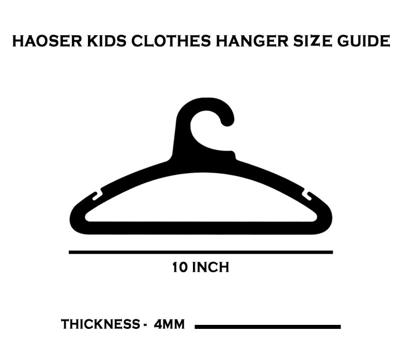 Haoser Kids Clothes Hanger, Solid MDF Garment 10 inch Hangers with Non Slip Bar for Kids (Pack of 10) - Image 2