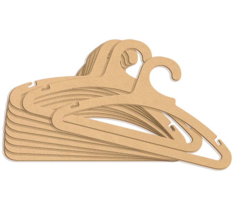 Haoser Kids Clothes Hanger, Solid MDF Garment 10 inch Hangers with Non Slip Bar for Kids (Pack of 10) - Image 1