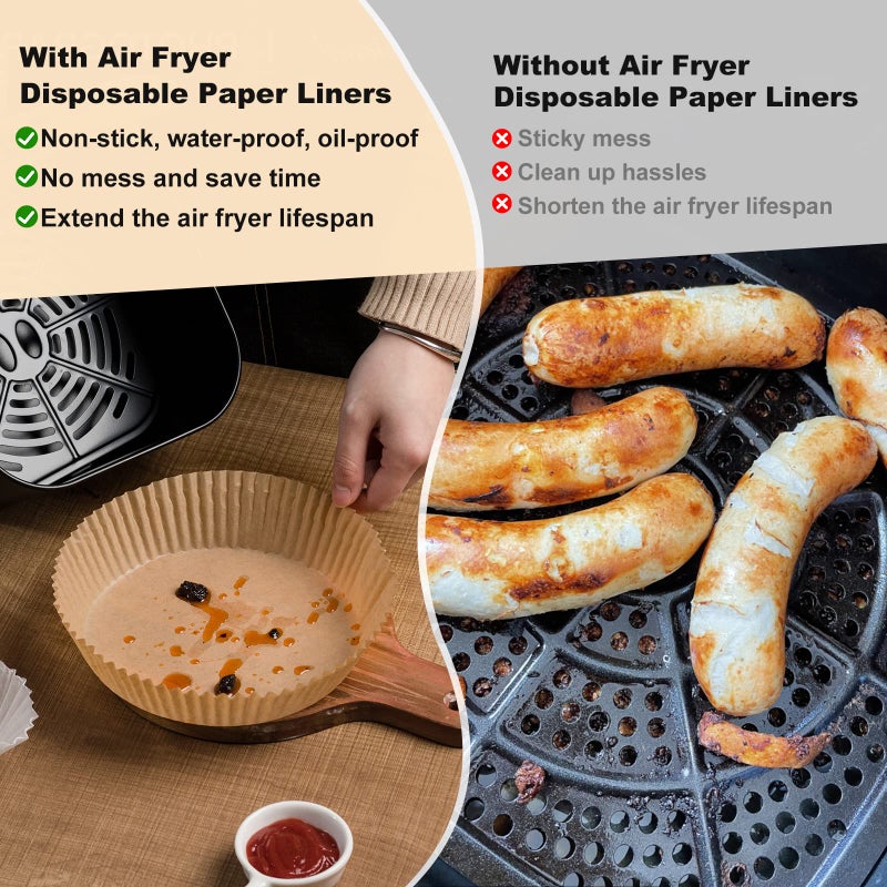 Air Fryer Silicone Liners: Air Fryer Silicone Pot, Square Air Fryer Basket Reusable, Food Safe Air Fryers Oven Accessories, Replacement of Parchment Paper (Top 8 Inches for 4-7 QT) - Image 4