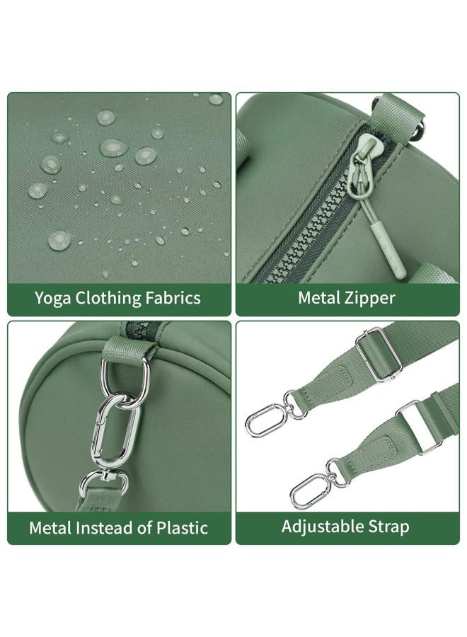 FODOKO mini Gym Bag for Women, barrel purse,Crossbody Duffel Bags Handbag from Gym to Travel., Green, Small, Athletic - Image 5