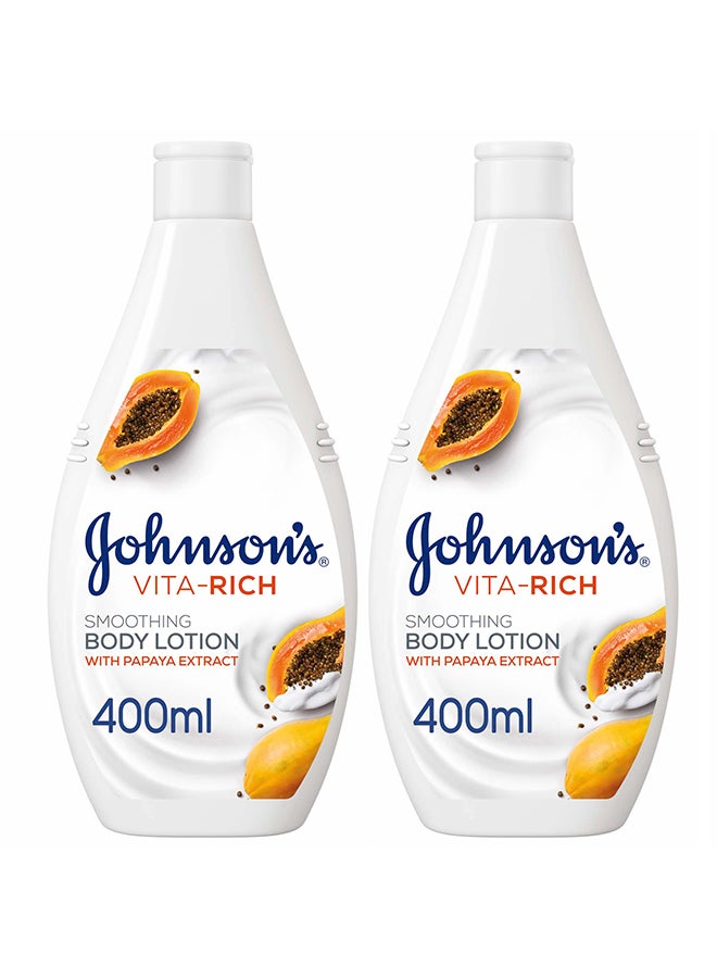 Johnson's Body Lotion Vita-Rich Smoothing Papaya Multicolour 2x400ml - Image 1
