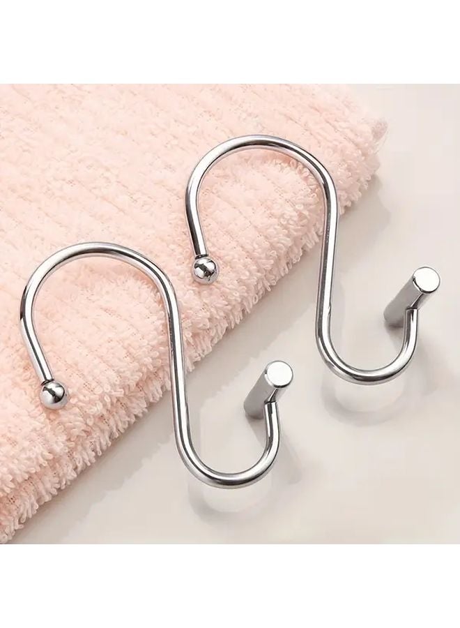 6pcs Heavy Duty Cast Iron T S Shaped Curtain Hooks For Bath Shower Rods - Image 3