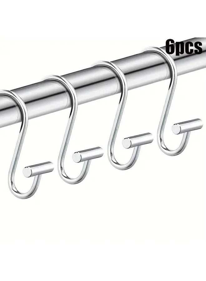 6pcs Heavy Duty Cast Iron T S Shaped Curtain Hooks For Bath Shower Rods - Image 1