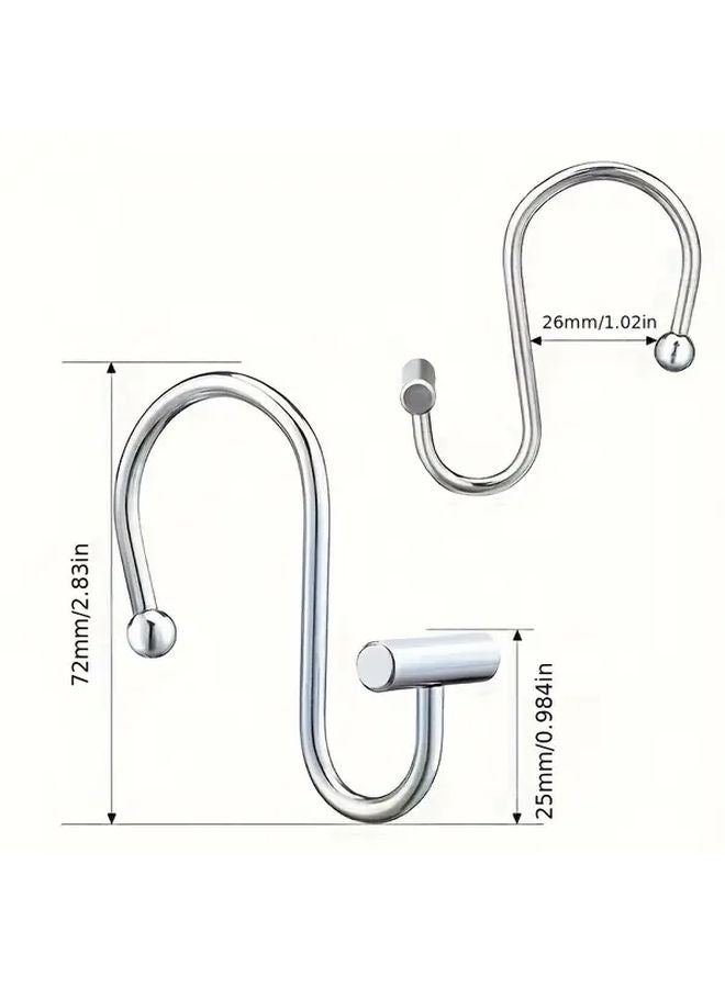 6pcs Heavy Duty Cast Iron T S Shaped Curtain Hooks For Bath Shower Rods - Image 4