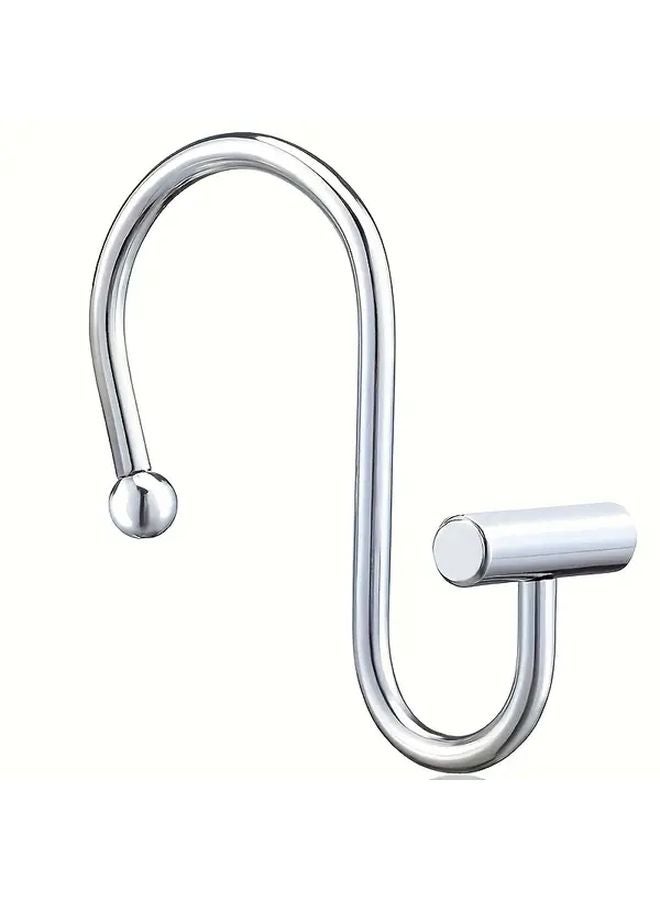 6pcs Heavy Duty Cast Iron T S Shaped Curtain Hooks For Bath Shower Rods - Image 5