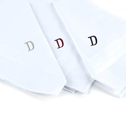 boxed-gifts Monogrammed Handkerchiefs for Men - Soft Hankies for Men + Great Monogrammed Gifts - Intial D - Image 2