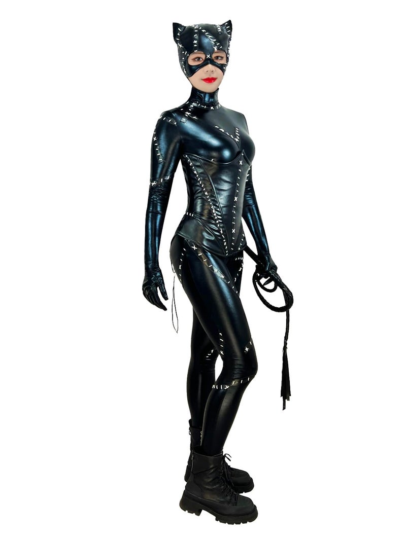 Nodkim Black Catsuit Fullbody Costume For Women Spandex Halloween Cosplay-Large - Image 5