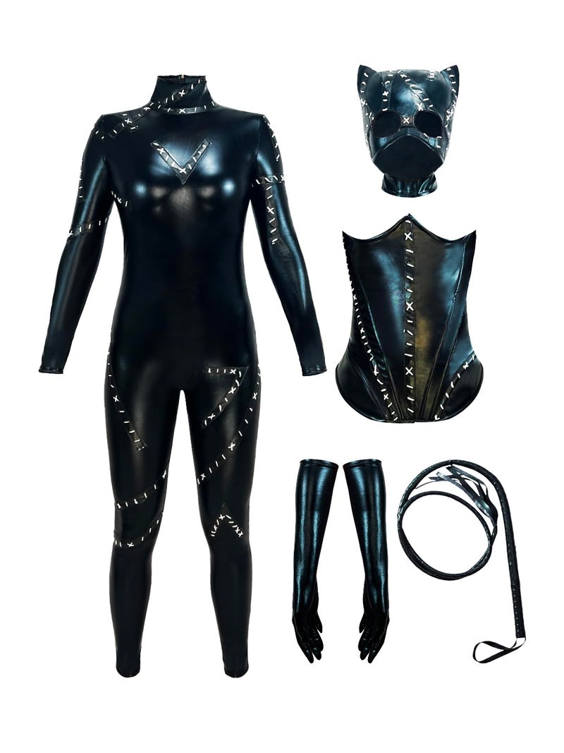 Nodkim Black Catsuit Fullbody Costume For Women Spandex Halloween Cosplay-Large - Image 2