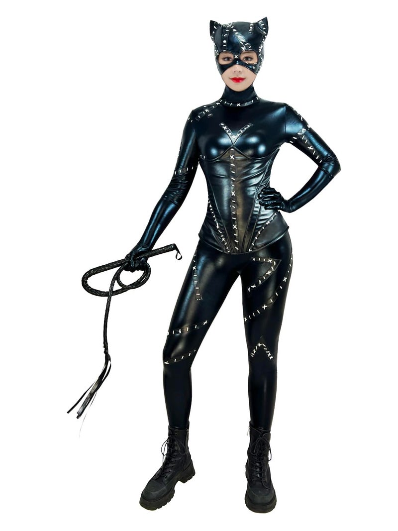 Nodkim Black Catsuit Fullbody Costume For Women Spandex Halloween Cosplay-Large - Image 3