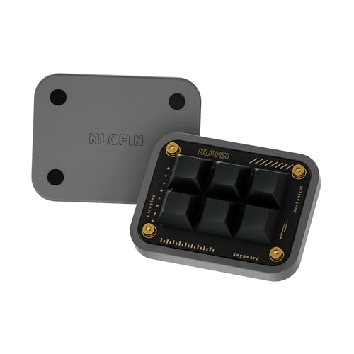 NLOFIN Custom Macro Pad Programmable Designer Mini Keyboard 6 Keys GreyKB06 - Image 1