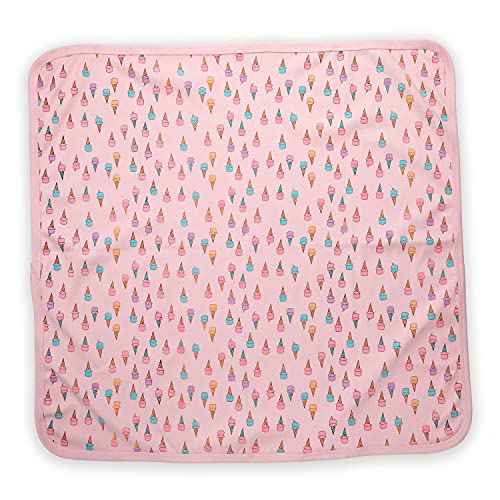 Luv Lap LuvLap Cotton Hooded Wrapper-Baby Towel for New Born | Big Size 75cm x 75cm | Soft, Safe &Skin-Friendly | Perfect for Newborns 0-12 Months | Lightweight & Travel Friendly, Ice Cream Print-Pink - Image 3