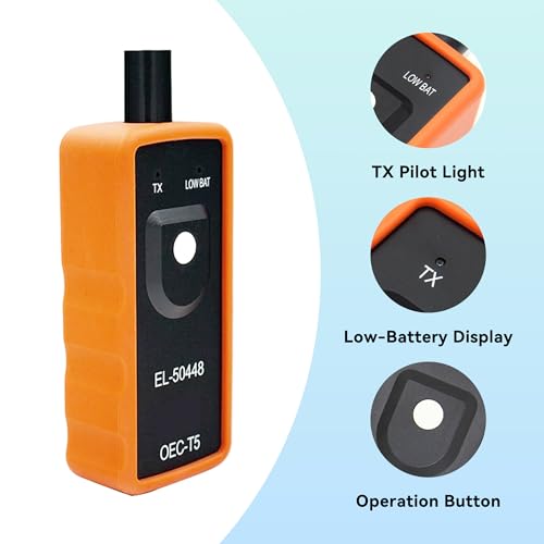 Tioollev TPMS Relearn Tool Tire Sensor, Automotive Tire Pressure Monitor Sensor Activation Reset Tool OEC-T5, System Programming Training for Most Series Vehicles (Orange) - Image 4